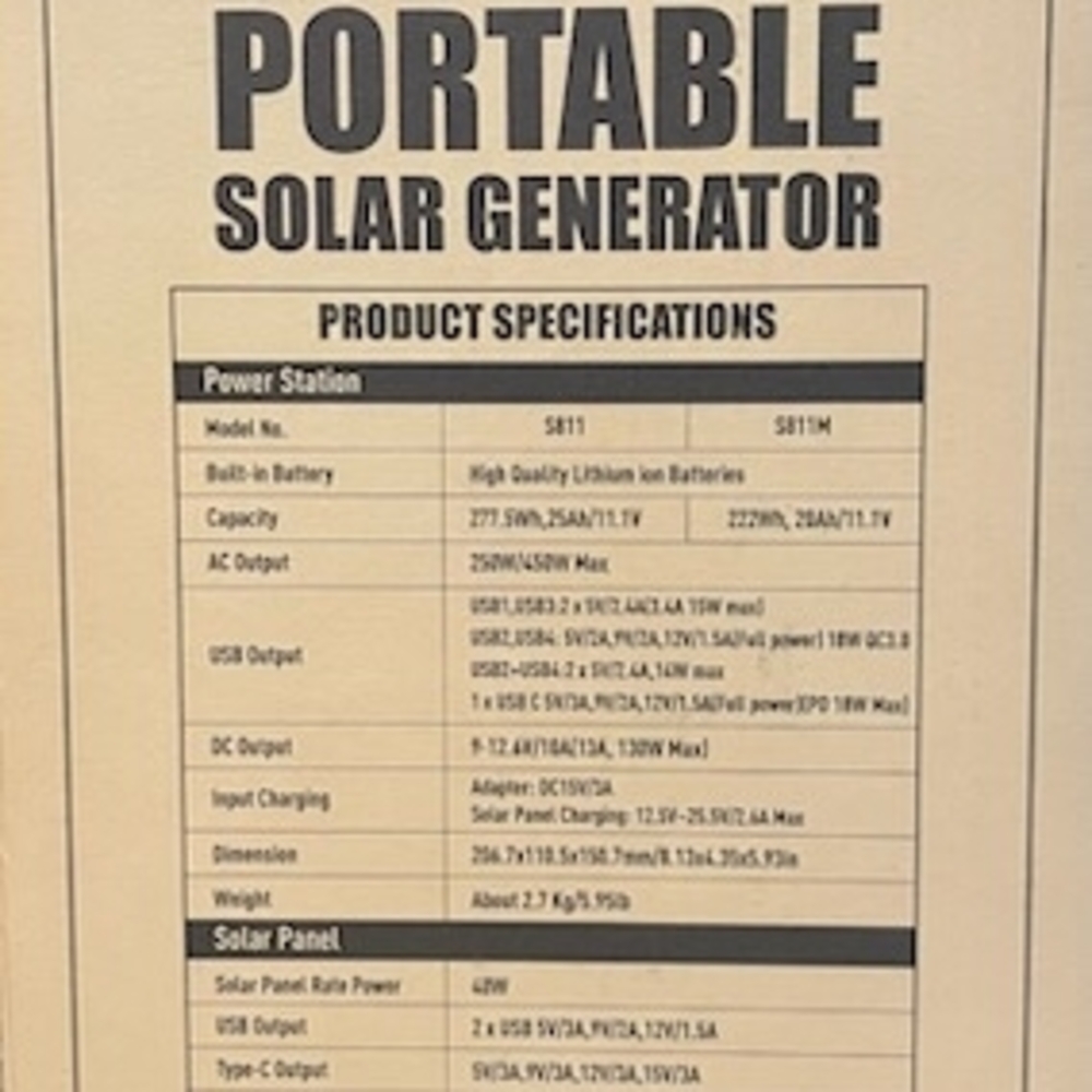 Portable Power Station with Solar Panels - Picture 5 of 6